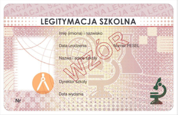 E-legitymacja szkolna wzor awers