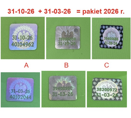 Hologramy kolekcjonerskie studenckie 2026 – pakiet 31-03-2026 i 31-10-2026