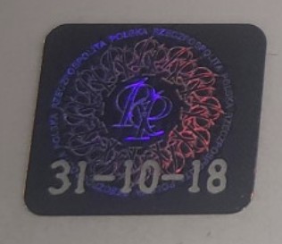 Naklejka 31-10-18 na legitymację – archiwalny hologram studencki kolekcjonerski